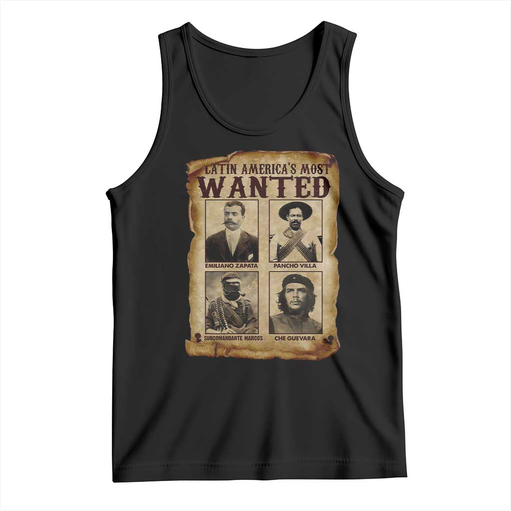 Latin America's Most Wanted Revolution Latino Hispanic Heritage Tank Top Wanted Sign - Wonder Print Shop
