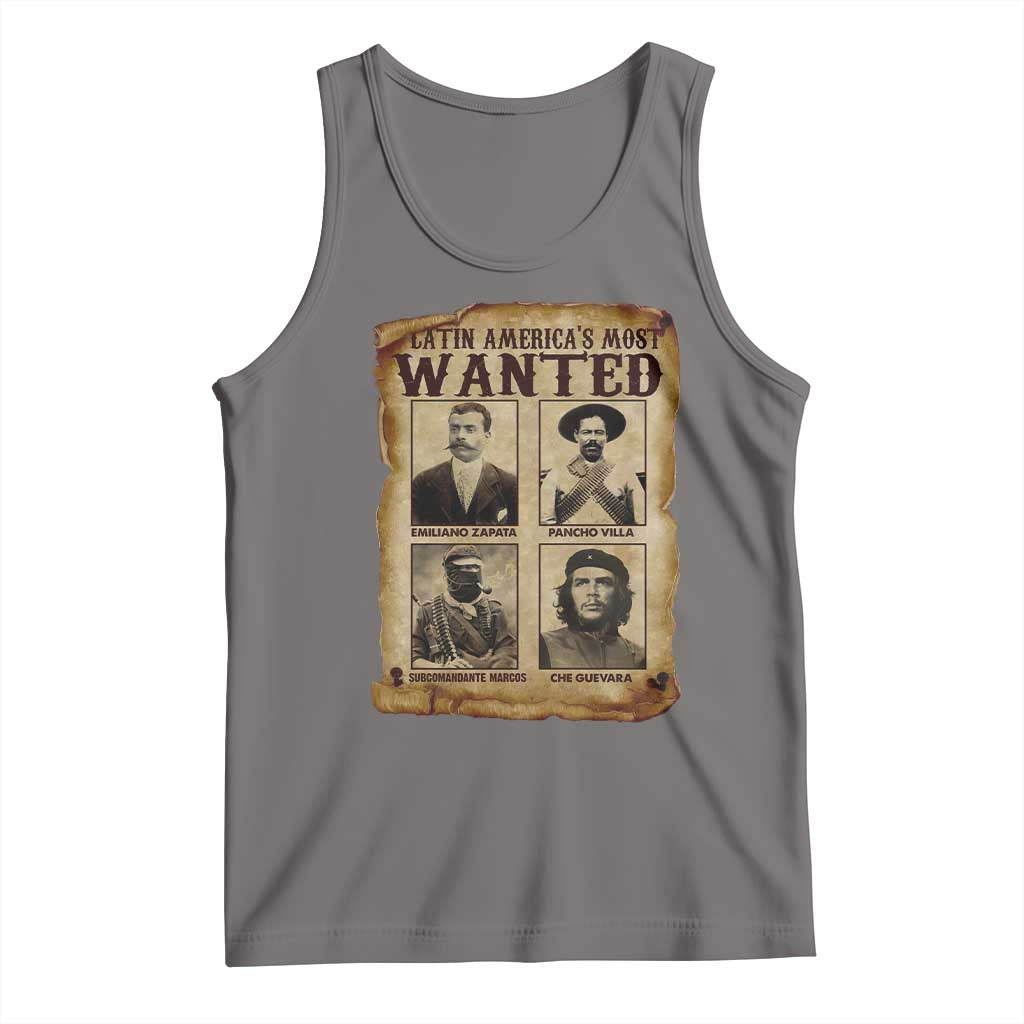 Latin America's Most Wanted Revolution Latino Hispanic Heritage Tank Top Wanted Sign - Wonder Print Shop
