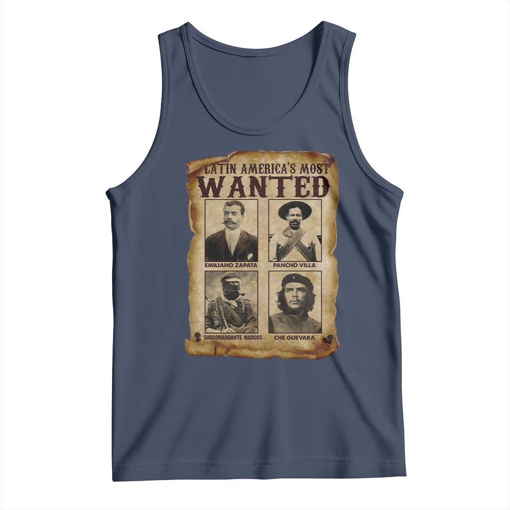 Latin America's Most Wanted Revolution Latino Hispanic Heritage Tank Top Wanted Sign - Wonder Print Shop