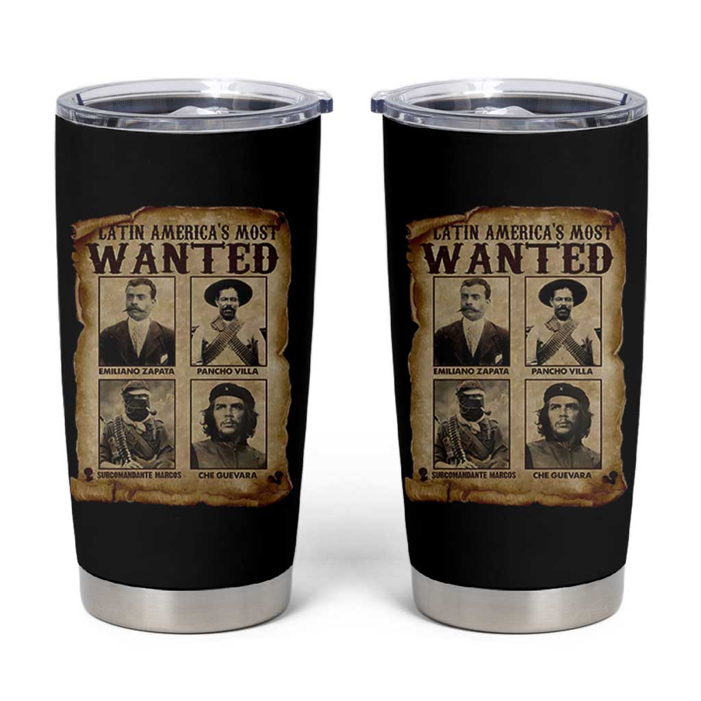 Latin America's Most Wanted Revolution Latino Hispanic Heritage Tumbler Cup Wanted Sign - Wonder Print Shop