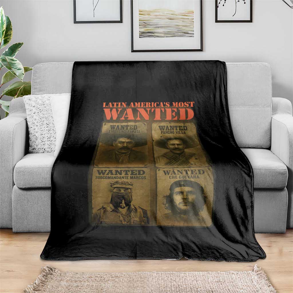 Latin America's Most Wanted Throw Blanket Mexican Revolution Latino Hispanic Heritage - Wonder Print Shop