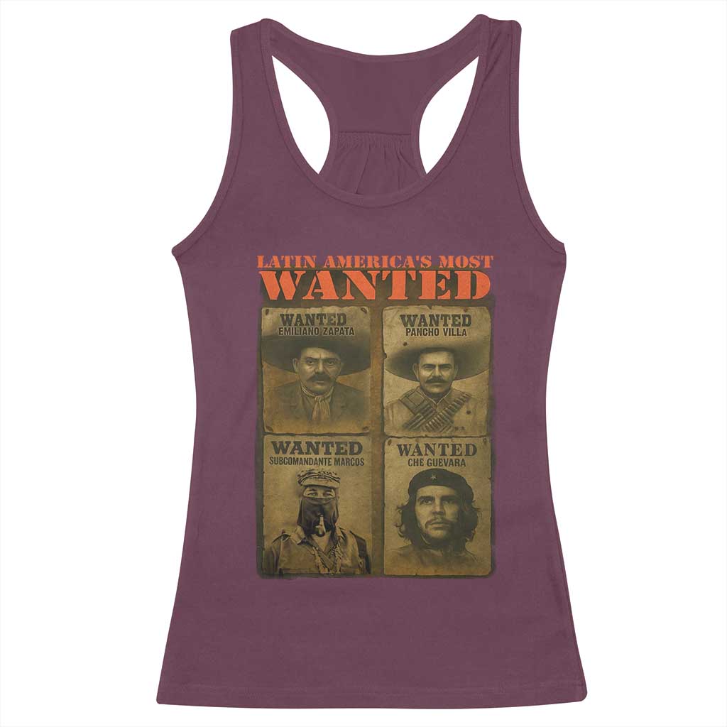 Latin America's Most Wanted Racerback Tank Top Mexican Revolution Latino Hispanic Heritage - Wonder Print Shop