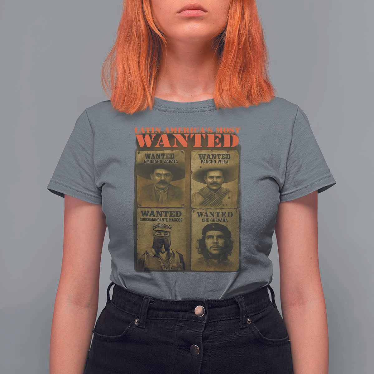 Latin America's Most Wanted T Shirt For Women Mexican Revolution Latino Hispanic Heritage - Wonder Print Shop