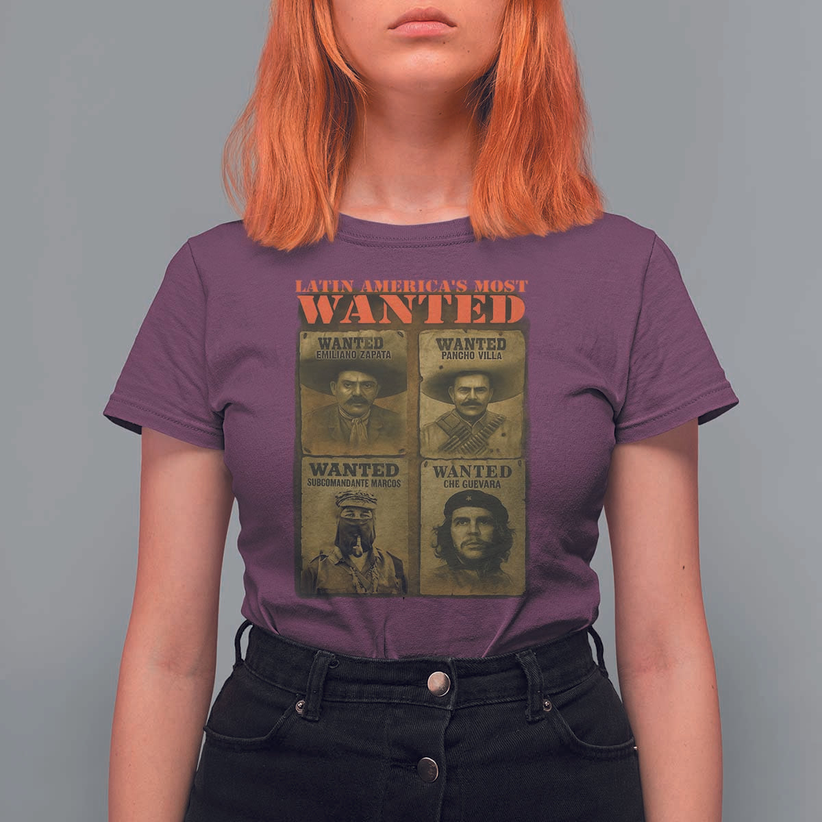 Latin America's Most Wanted T Shirt For Women Mexican Revolution Latino Hispanic Heritage - Wonder Print Shop