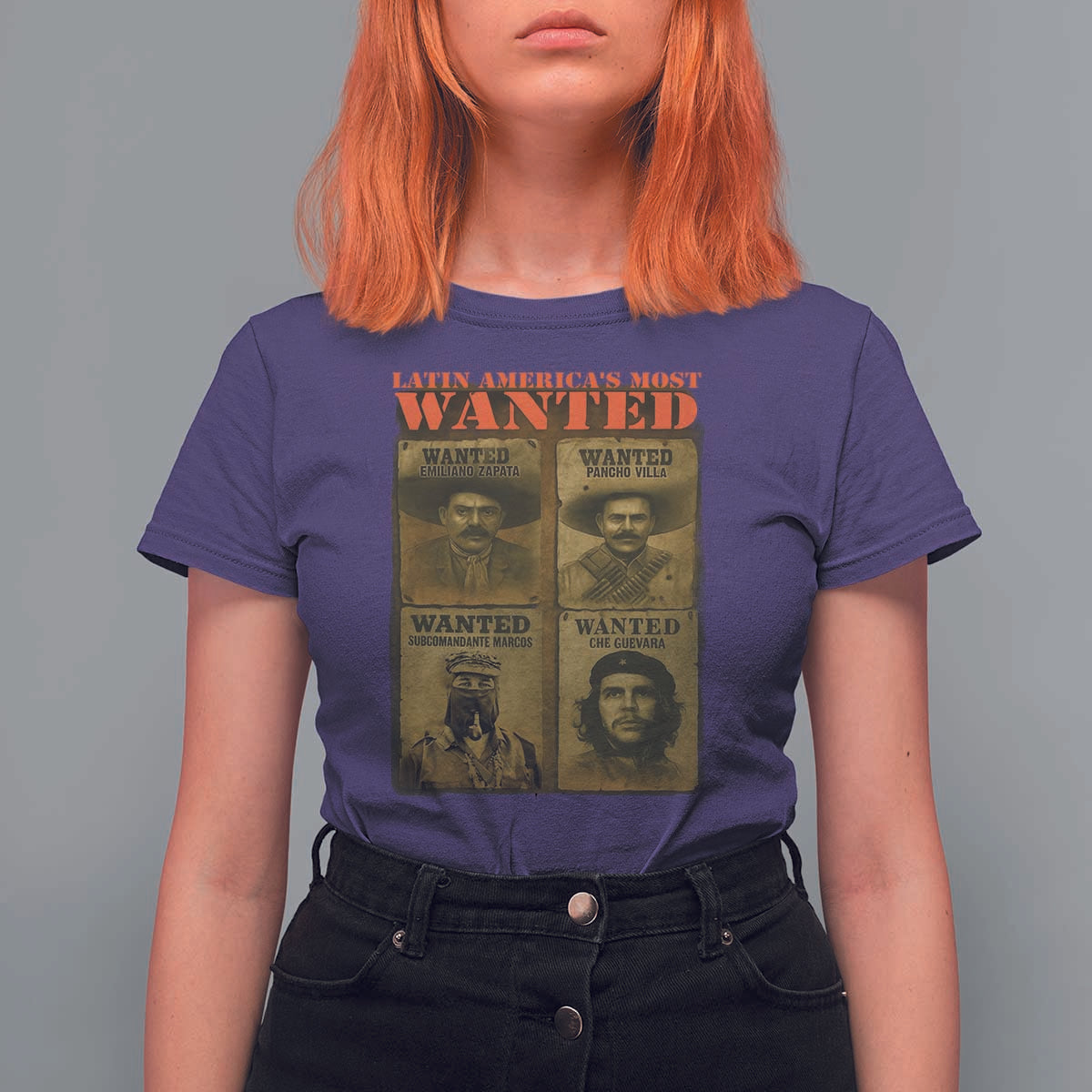 Latin America's Most Wanted T Shirt For Women Mexican Revolution Latino Hispanic Heritage - Wonder Print Shop