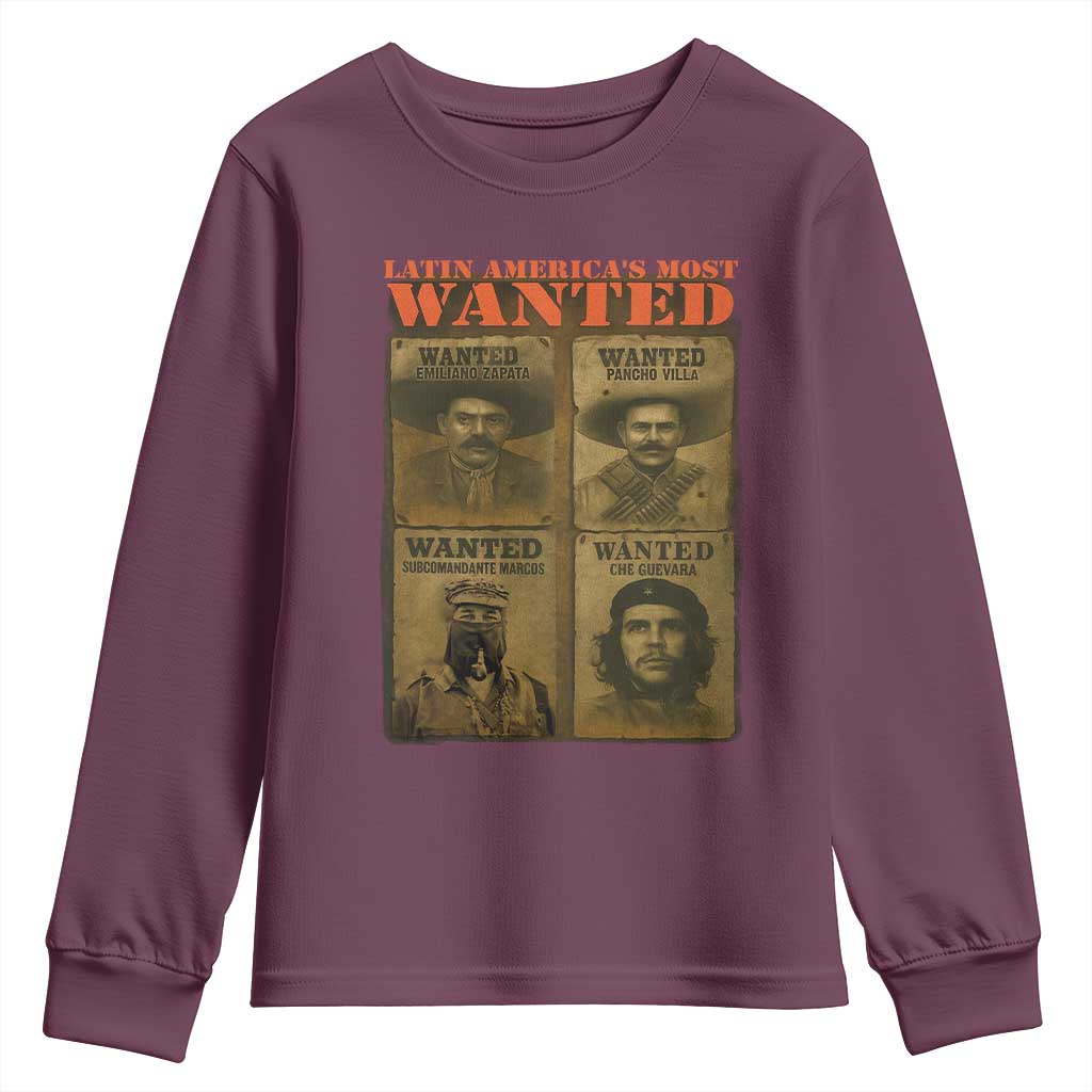 Latin America's Most Wanted Youth Sweatshirt Mexican Revolution Latino Hispanic Heritage - Wonder Print Shop