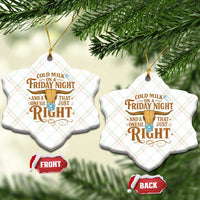 Funny Cold Milk On A Friday Night And A Onesie That Fits Just Right Ceramic Ornament Longhorn Cow Skull - Wonder Print Shop