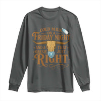 Funny Cold Milk On A Friday Night And A Onesie That Fits Just Right Long Sleeve Shirt Longhorn Cow Skull - Wonder Print Shop