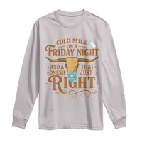 Funny Cold Milk On A Friday Night And A Onesie That Fits Just Right Long Sleeve Shirt Longhorn Cow Skull - Wonder Print Shop