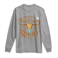 Funny Cold Milk On A Friday Night And A Onesie That Fits Just Right Long Sleeve Shirt Longhorn Cow Skull - Wonder Print Shop