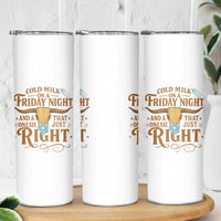 Funny Cold Milk On A Friday Night And A Onesie That Fits Just Right Skinny Tumbler Longhorn Cow Skull - Wonder Print Shop