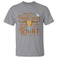 Funny Cold Milk On A Friday Night And A Onesie That Fits Just Right T Shirt Longhorn Cow Skull - Wonder Print Shop
