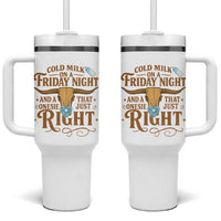 Funny Cold Milk On A Friday Night And A Onesie That Fits Just Right Tumbler With Handle Longhorn Cow Skull - Wonder Print Shop
