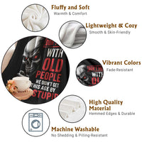 Funny Dont Mess With Old People We Didnt Get This Age By Being Stupid Throw Blanket Vintage Skull - Wonder Print Shop