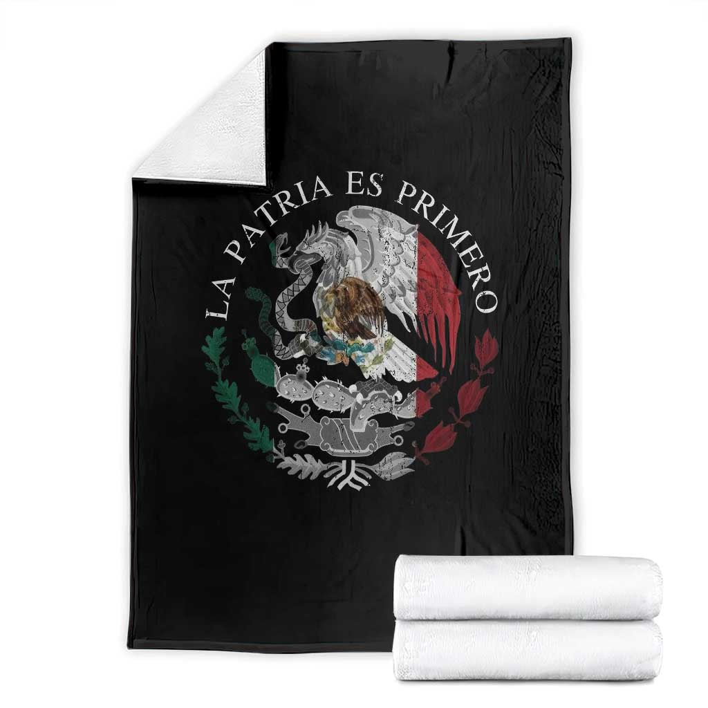 Mexican Pride Throw Blanket La Patria Es Primero Coat Of Arms - Wonder Print Shop