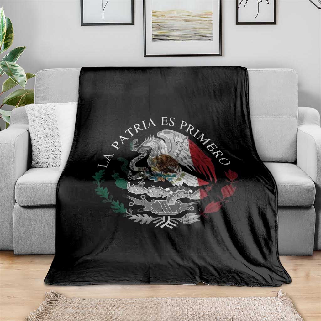 Mexican Pride Throw Blanket La Patria Es Primero Coat Of Arms - Wonder Print Shop