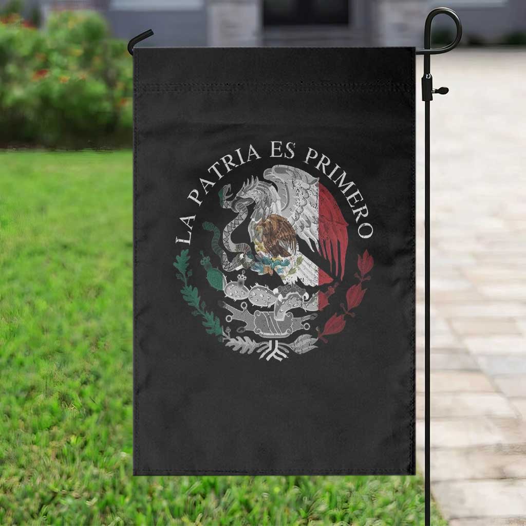 Mexican Pride Garden Flag La Patria Es Primero Coat Of Arms - Wonder Print Shop