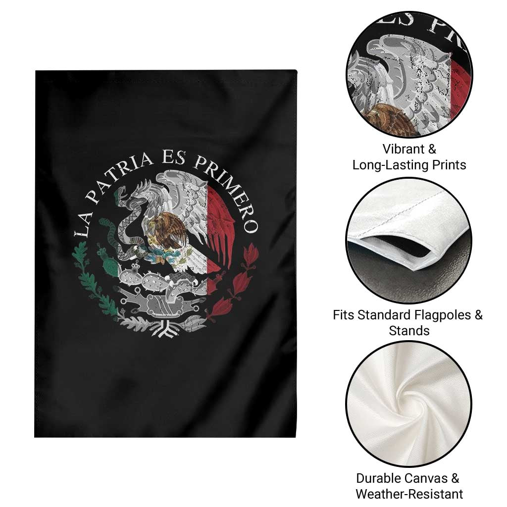 Mexican Pride Garden Flag La Patria Es Primero Coat Of Arms - Wonder Print Shop