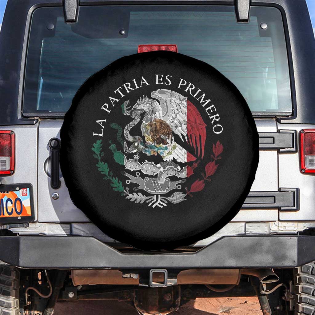 Mexican Pride Spare Tire Cover La Patria Es Primero Coat Of Arms - Wonder Print Shop