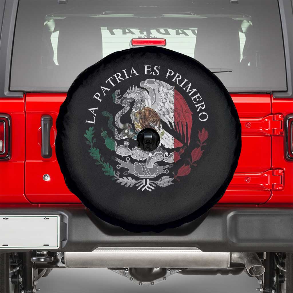 Mexican Pride Spare Tire Cover La Patria Es Primero Coat Of Arms - Wonder Print Shop