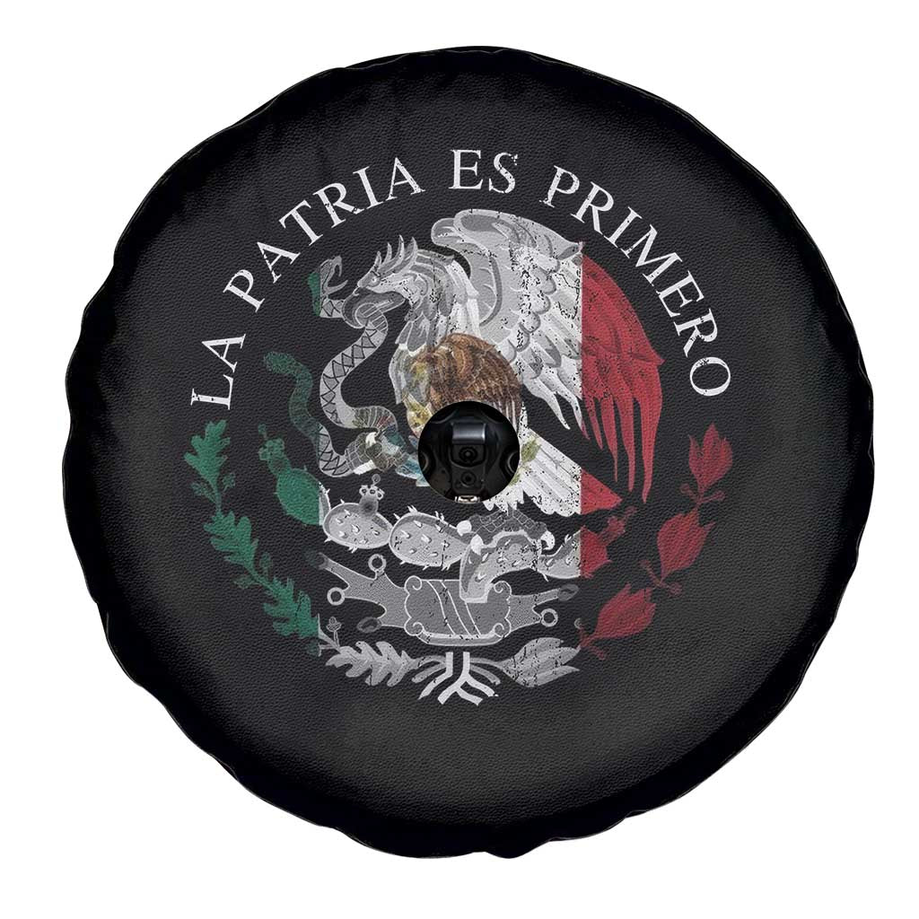 Mexican Pride Spare Tire Cover La Patria Es Primero Coat Of Arms - Wonder Print Shop