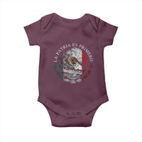 Mexican Pride Baby Onesie La Patria Es Primero Coat Of Arms - Wonder Print Shop