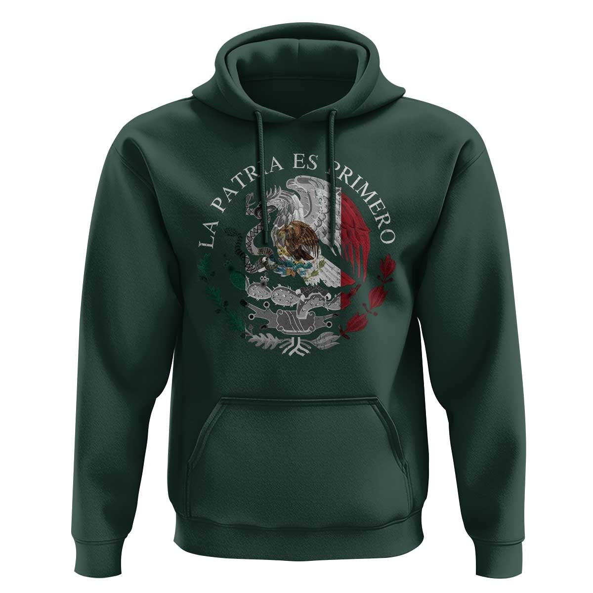 Mexican Pride Hoodie La Patria Es Primero Coat Of Arms - Wonder Print Shop