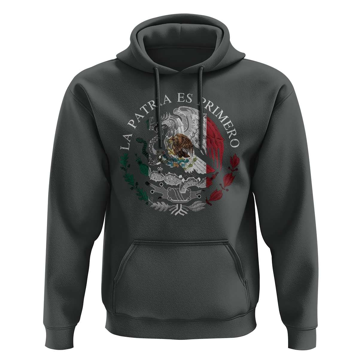 Mexican Pride Hoodie La Patria Es Primero Coat Of Arms - Wonder Print Shop
