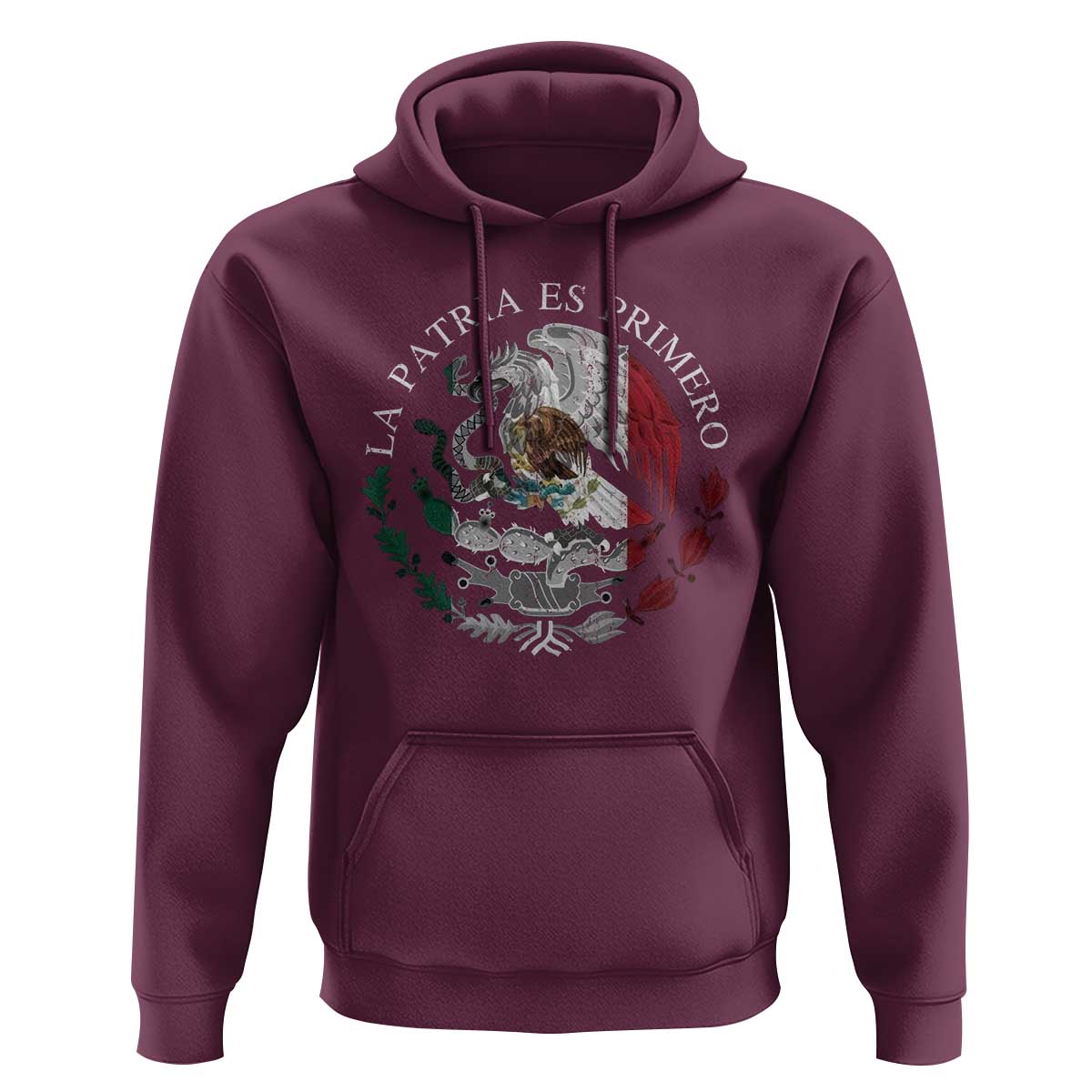 Mexican Pride Hoodie La Patria Es Primero Coat Of Arms - Wonder Print Shop