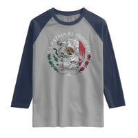 Mexican Pride Raglan Shirt La Patria Es Primero Coat Of Arms - Wonder Print Shop