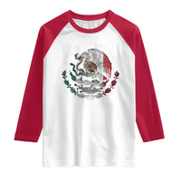 Mexican Pride Raglan Shirt La Patria Es Primero Coat Of Arms - Wonder Print Shop