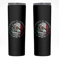 Mexican Pride Skinny Tumbler La Patria Es Primero Coat Of Arms - Wonder Print Shop