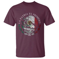 Mexican Pride T Shirt La Patria Es Primero Coat Of Arms - Wonder Print Shop