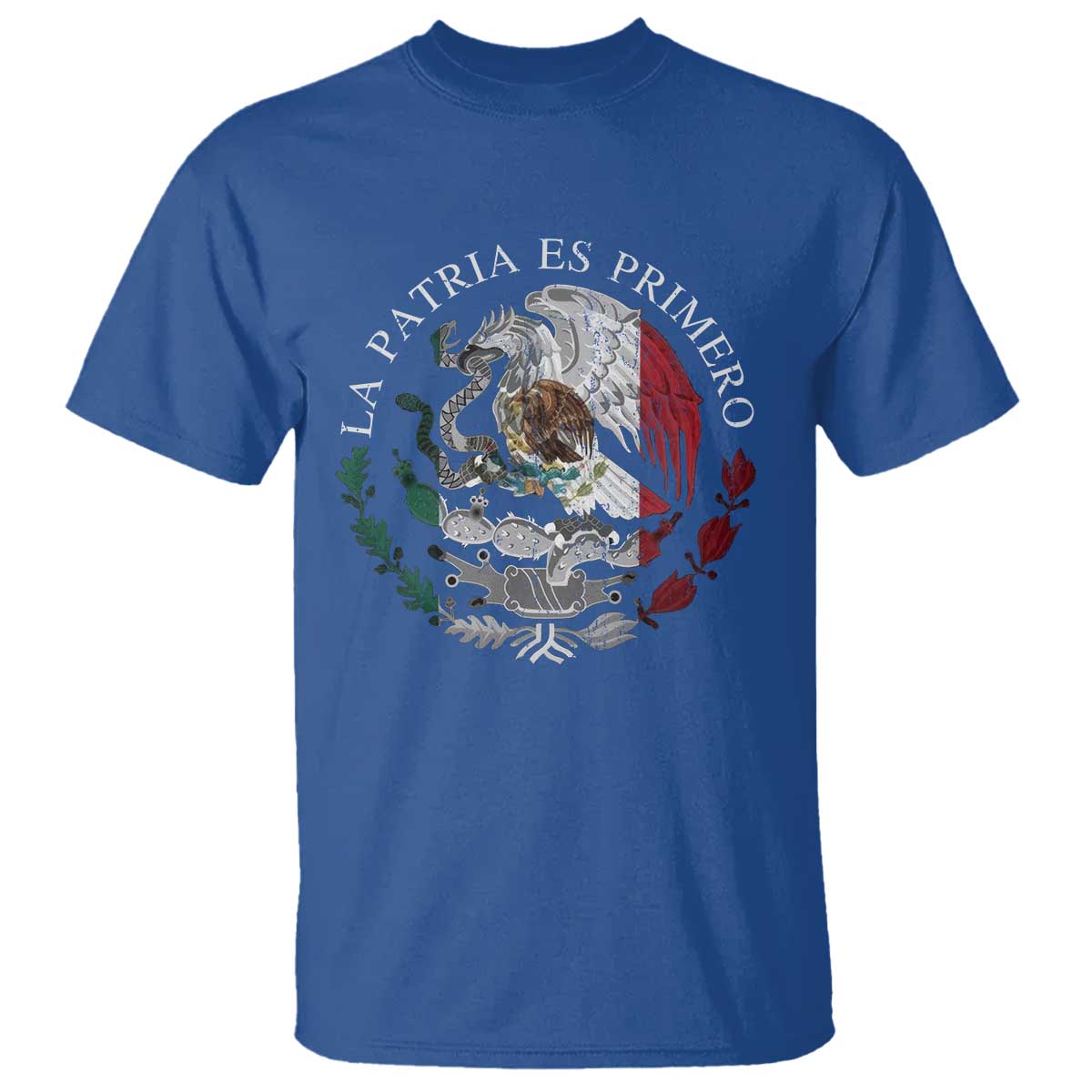 Mexican Pride T Shirt La Patria Es Primero Coat Of Arms - Wonder Print Shop