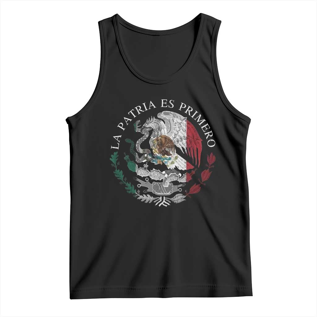 Mexican Pride Tank Top La Patria Es Primero Coat Of Arms - Wonder Print Shop