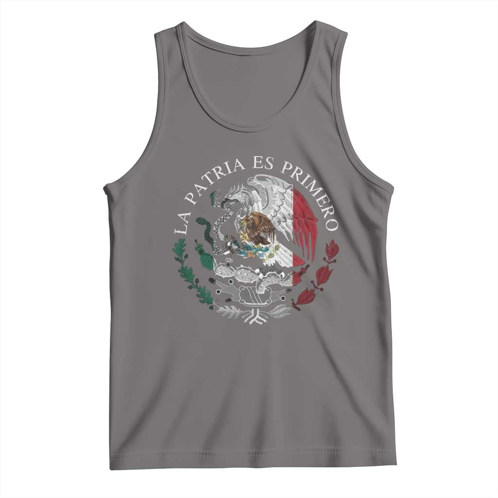 Mexican Pride Tank Top La Patria Es Primero Coat Of Arms - Wonder Print Shop