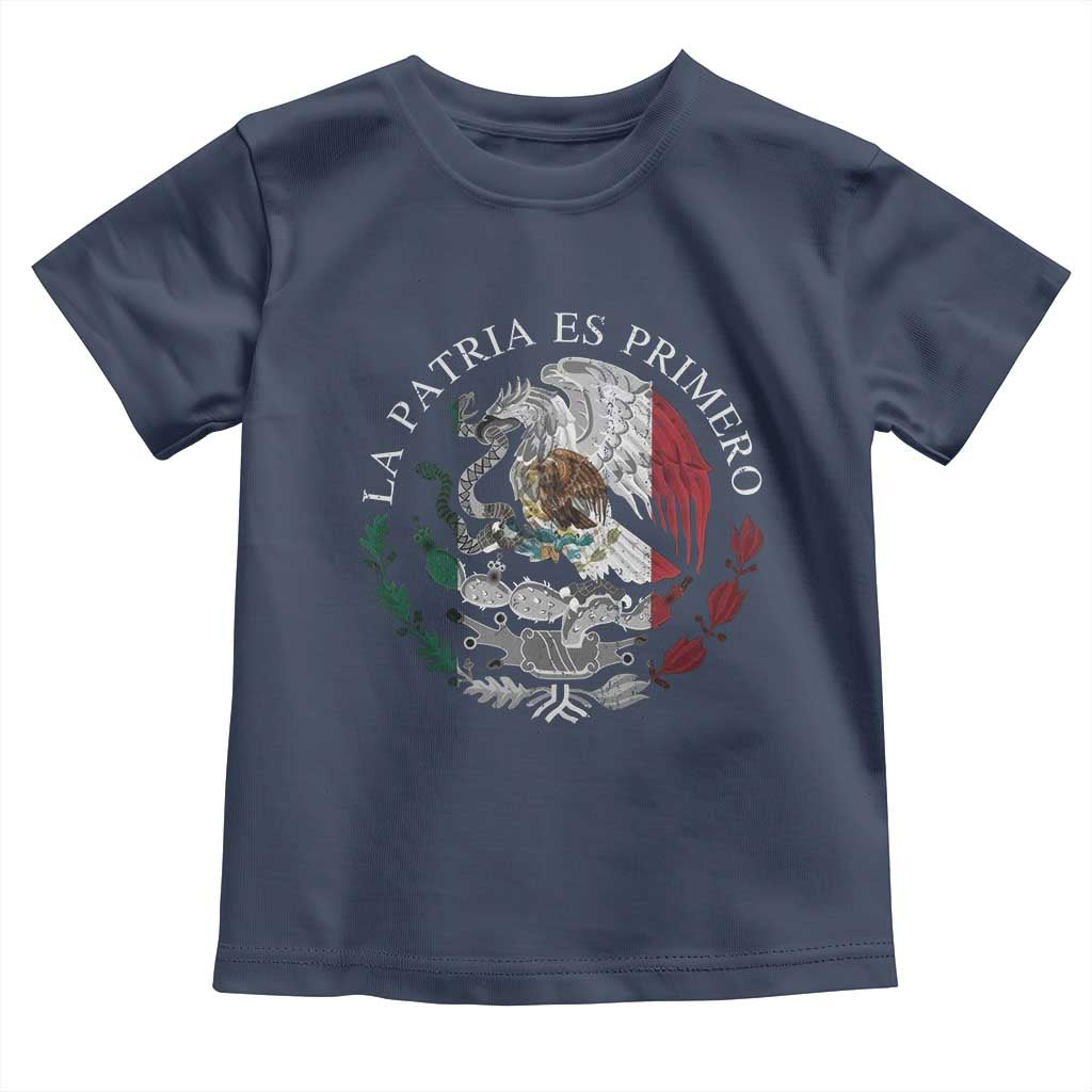 Mexican Pride Toddler T Shirt La Patria Es Primero Coat Of Arms - Wonder Print Shop