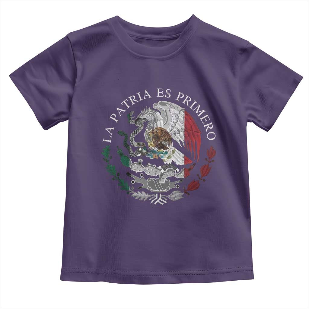 Mexican Pride Toddler T Shirt La Patria Es Primero Coat Of Arms - Wonder Print Shop