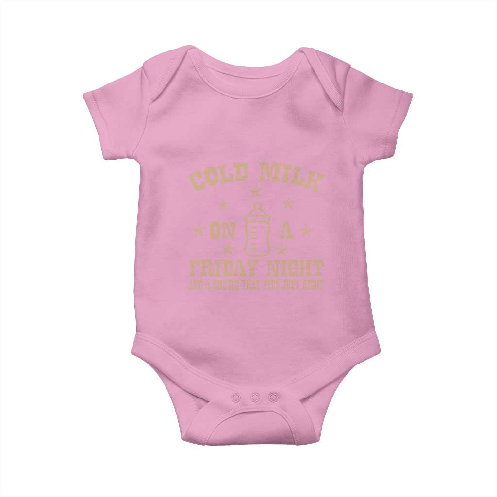 Funny Cold Milk On A Friday Night And A Onesie That Fits Just Right Baby Onesie - Wonder Print Shop