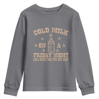 Funny Cold Milk On A Friday Night And A Onesie That Fits Just Right Youth Sweatshirt - Wonder Print Shop
