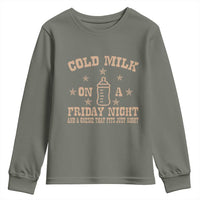 Funny Cold Milk On A Friday Night And A Onesie That Fits Just Right Youth Sweatshirt - Wonder Print Shop