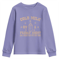 Funny Cold Milk On A Friday Night And A Onesie That Fits Just Right Youth Sweatshirt - Wonder Print Shop