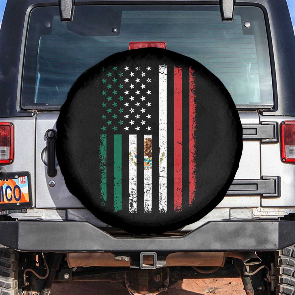 Mexican American Flag Mexican Roots Mexico America Spare Tire Cover - Wonder Print Shop
