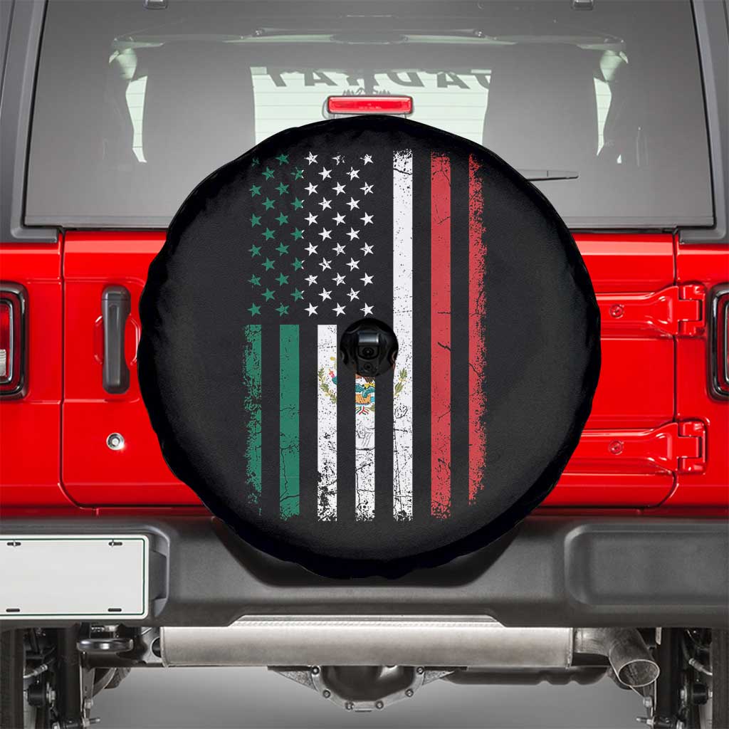 Mexican American Flag Mexican Roots Mexico America Spare Tire Cover - Wonder Print Shop