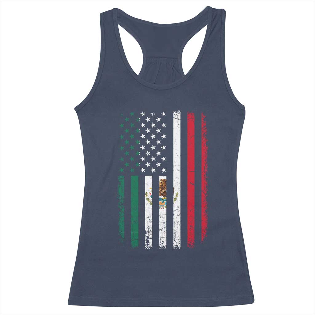 Mexican American Flag Mexican Roots Mexico America Racerback Tank Top - Wonder Print Shop