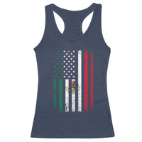 Mexican American Flag Mexican Roots Mexico America Racerback Tank Top - Wonder Print Shop