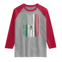 Mexican American Flag Mexican Roots Mexico America Raglan Shirt - Wonder Print Shop