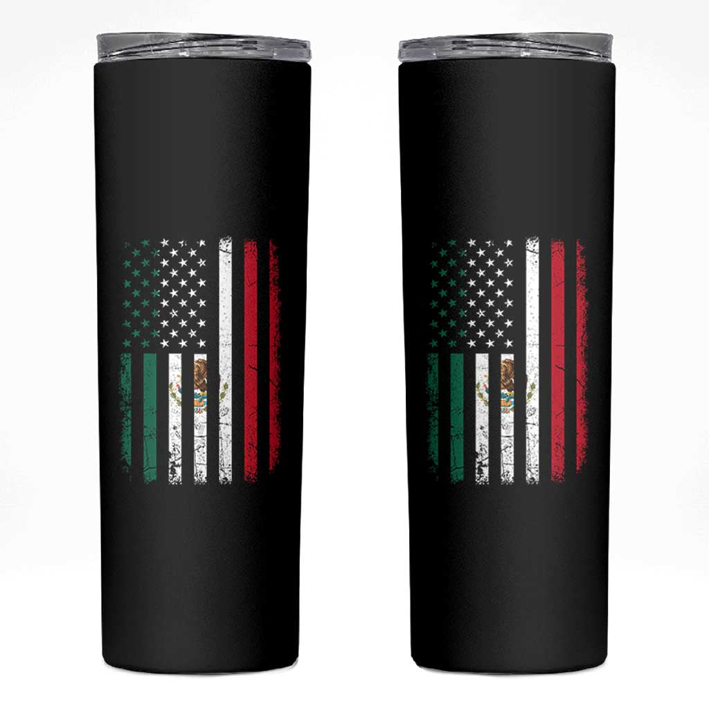 Mexican American Flag Mexican Roots Mexico America Skinny Tumbler - Wonder Print Shop