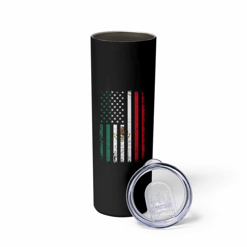 Mexican American Flag Mexican Roots Mexico America Skinny Tumbler - Wonder Print Shop