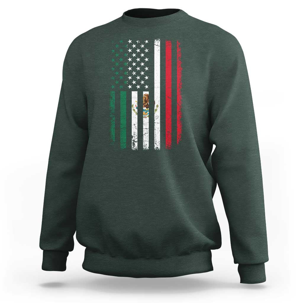 Mexican American Flag Mexican Roots Mexico America Sweatshirt - Wonder Print Shop